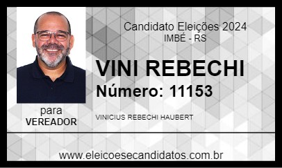 Candidato VINI REBECHI 2024 - IMBÉ - Eleições