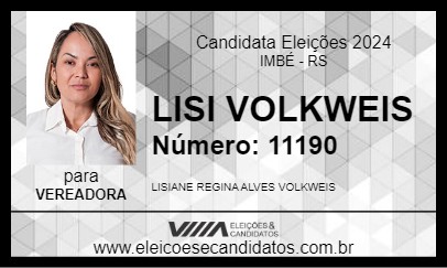 Candidato LISI VOLKWEIS 2024 - IMBÉ - Eleições