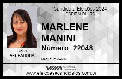 Candidato MARLENE MANINI 2024 - GARIBALDI - Eleições