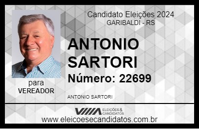 Candidato ANTONIO SARTORI 2024 - GARIBALDI - Eleições