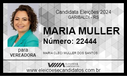 Candidato MARIA MULLER 2024 - GARIBALDI - Eleições