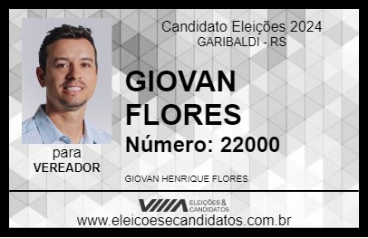 Candidato GIOVAN FLORES 2024 - GARIBALDI - Eleições