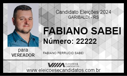 Candidato FABIANO SABEI 2024 - GARIBALDI - Eleições