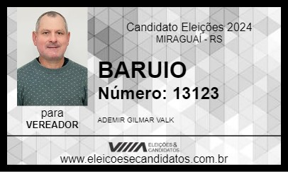 Candidato BARUIO 2024 - MIRAGUAÍ - Eleições