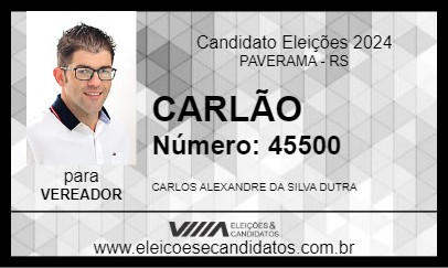 Candidato CARLÃO 2024 - PAVERAMA - Eleições