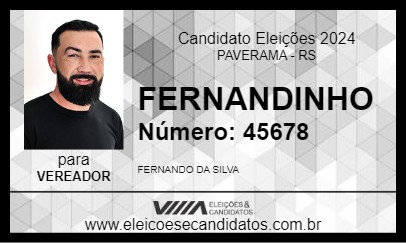 Candidato FERNANDINHO 2024 - PAVERAMA - Eleições