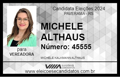 Candidato MICHELE ALTHAUS 2024 - PAVERAMA - Eleições