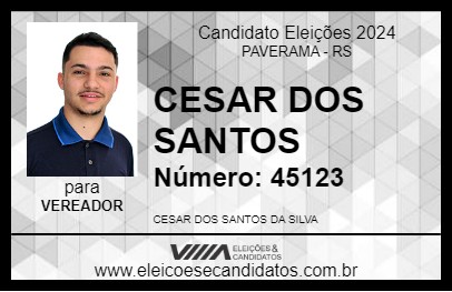 Candidato CESAR DOS SANTOS 2024 - PAVERAMA - Eleições