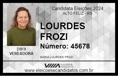 Candidato LOURDES FROZI 2024 - ALTO FELIZ - Eleições