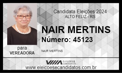 Candidato NAIR MERTINS 2024 - ALTO FELIZ - Eleições