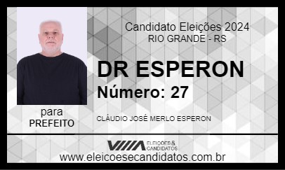 Candidato DR ESPERON 2024 - RIO GRANDE - Eleições