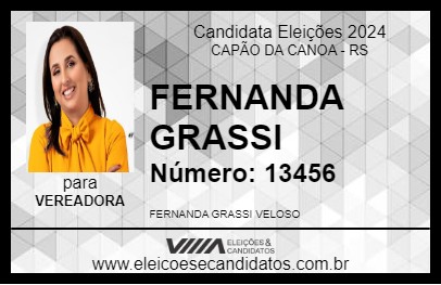 Candidato FERNANDA GRASSI 2024 - CAPÃO DA CANOA - Eleições