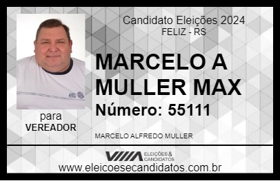 Candidato MARCELO A MULLER MAX 2024 - FELIZ - Eleições