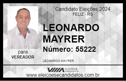 Candidato LEONARDO MAYRER 2024 - FELIZ - Eleições