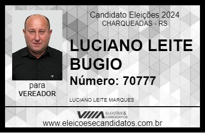 Candidato LUCIANO LEITE BUGIO 2024 - CHARQUEADAS - Eleições