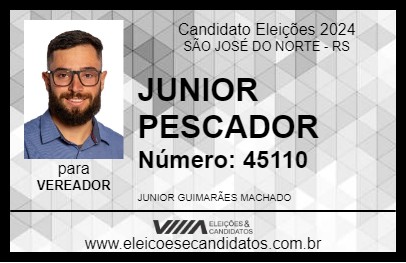 Candidato JUNIOR PESCADOR 2024 - SÃO JOSÉ DO NORTE - Eleições