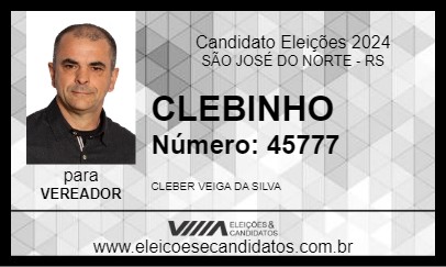 Candidato CLEBINHO 2024 - SÃO JOSÉ DO NORTE - Eleições