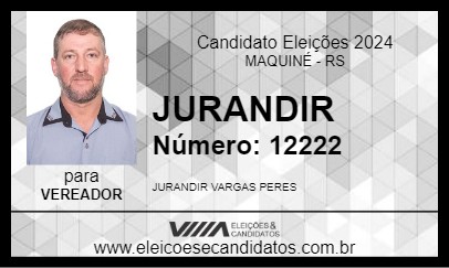 Candidato JURANDIR 2024 - MAQUINÉ - Eleições