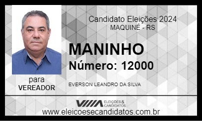 Candidato MANINHO 2024 - MAQUINÉ - Eleições