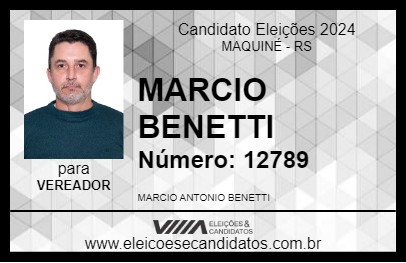 Candidato MARCIO BENETTI 2024 - MAQUINÉ - Eleições