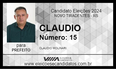 Candidato CLAUDIO 2024 - NOVO TIRADENTES - Eleições