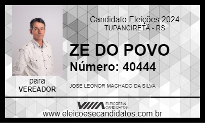 Candidato ZE DO POVO 2024 - TUPANCIRETÃ - Eleições