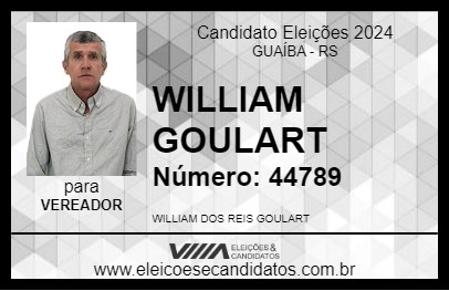 Candidato WILLIAM GOULART 2024 - GUAÍBA - Eleições