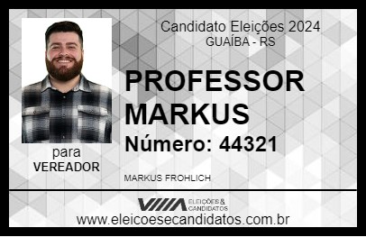 Candidato PROFESSOR MARKUS 2024 - GUAÍBA - Eleições