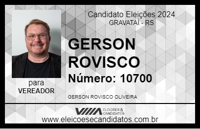 Candidato GERSON ROVISCO 2024 - GRAVATAÍ - Eleições