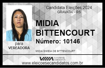 Candidato MIDIA BITTENCOURT 2024 - GRAVATAÍ - Eleições