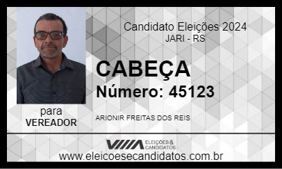 Candidato CABEÇA 2024 - JARI - Eleições