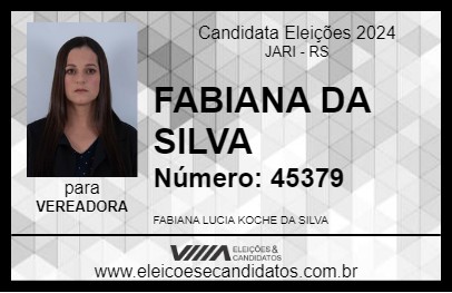 Candidato FABIANA DA SILVA 2024 - JARI - Eleições