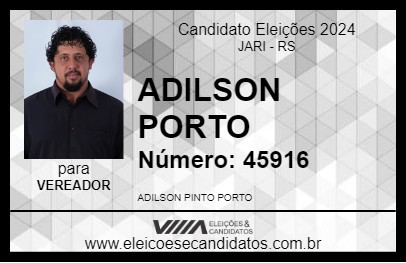 Candidato ADILSON PORTO 2024 - JARI - Eleições