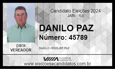 Candidato DANILO PAZ 2024 - JARI - Eleições