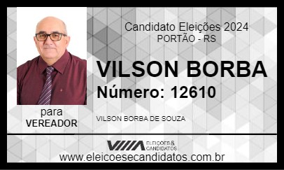 Candidato VILSON BORBA 2024 - PORTÃO - Eleições