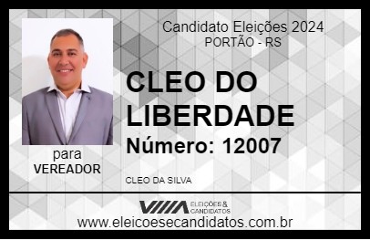 Candidato CLEO DO LIBERDADE 2024 - PORTÃO - Eleições