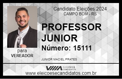 Candidato PROFESSOR JUNIOR 2024 - CAMPO BOM - Eleições