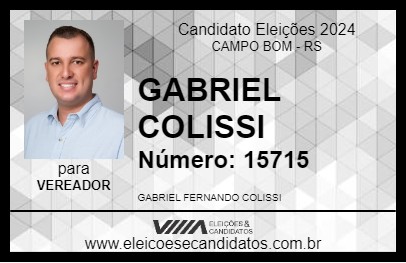 Candidato GABRIEL COLISSI 2024 - CAMPO BOM - Eleições