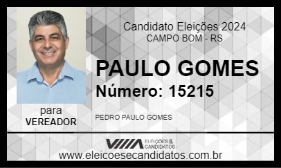 Candidato PAULO GOMES 2024 - CAMPO BOM - Eleições