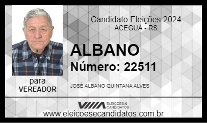 Candidato ALBANO 2024 - ACEGUÁ - Eleições