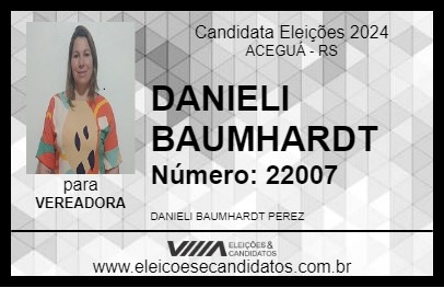 Candidato DANIELI BAUMHARDT 2024 - ACEGUÁ - Eleições