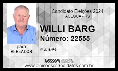 Candidato WILLI BARG 2024 - ACEGUÁ - Eleições