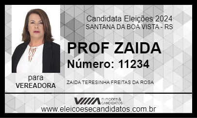 Candidato PROF ZAIDA 2024 - SANTANA DA BOA VISTA - Eleições