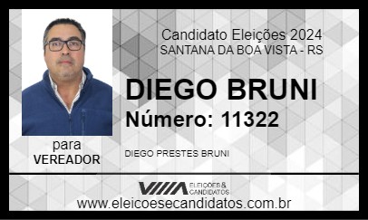 Candidato DIEGO BRUNI 2024 - SANTANA DA BOA VISTA - Eleições