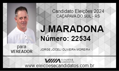 Candidato J MARADONA 2024 - CAÇAPAVA DO SUL - Eleições