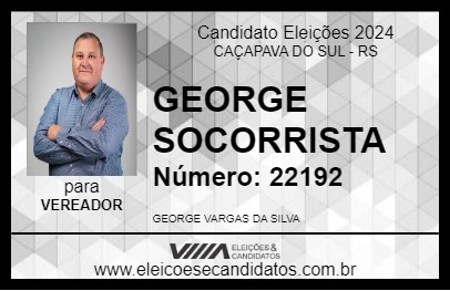 Candidato GEORGE SOCORRISTA 2024 - CAÇAPAVA DO SUL - Eleições