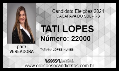 Candidato TATI LOPES 2024 - CAÇAPAVA DO SUL - Eleições