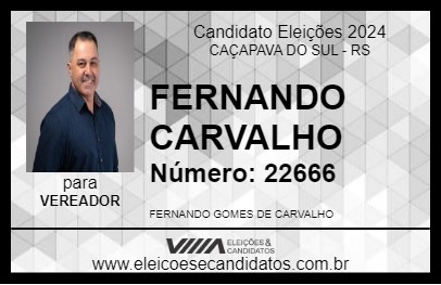 Candidato FERNANDO CARVALHO 2024 - CAÇAPAVA DO SUL - Eleições