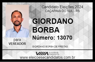 Candidato GIORDANO BORBA 2024 - CAÇAPAVA DO SUL - Eleições