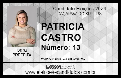 Candidato PATRICIA CASTRO 2024 - CAÇAPAVA DO SUL - Eleições